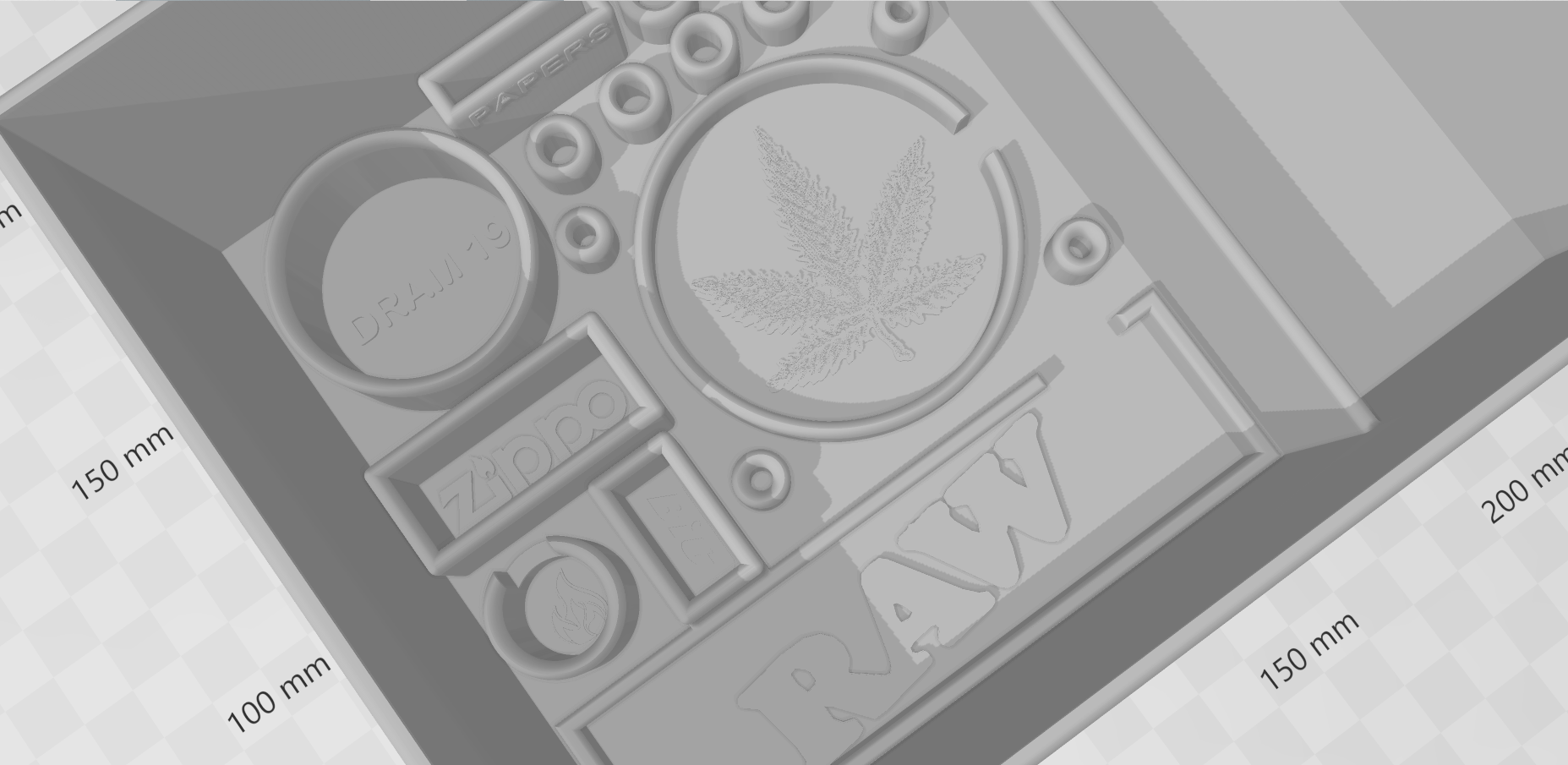 STL file THC DESIGN CANNABIS ROLLING BOX & TRAY WITH COMPARTMENTS FOR